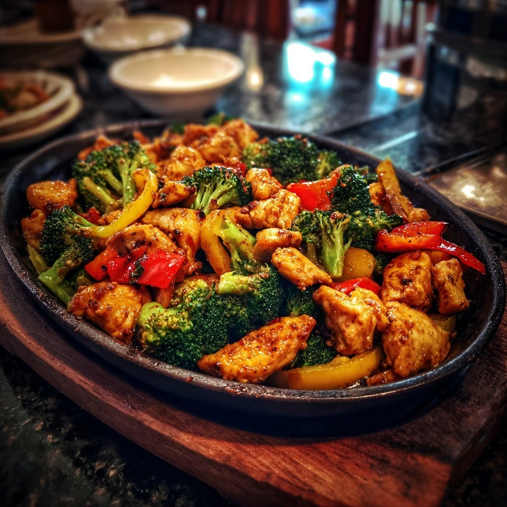 Kalorienarme Hähnchenpfanne Mit Brokkoli Und Paprika