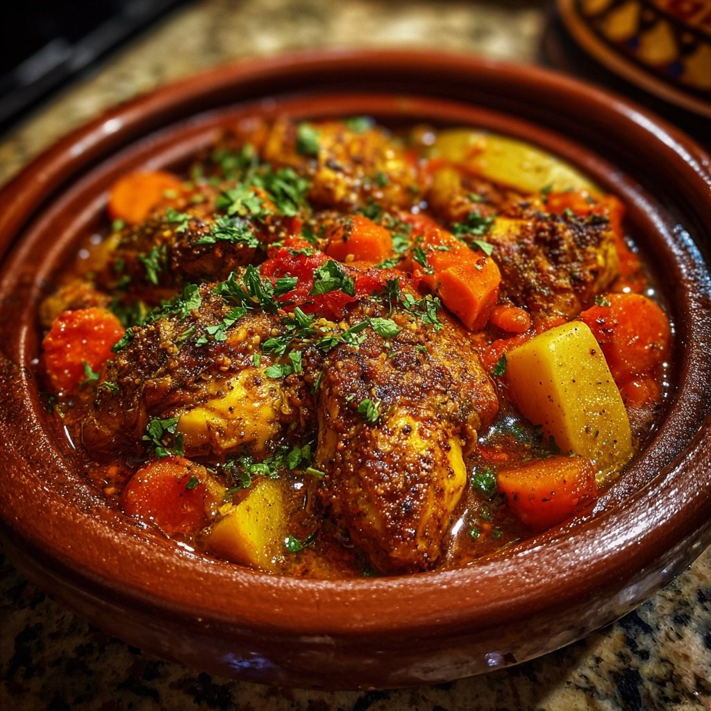 Internationale Küche Marokkanisches Hähnchen-Tagine