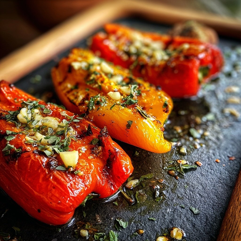 Gegrillte Paprika Mit Knoblauch