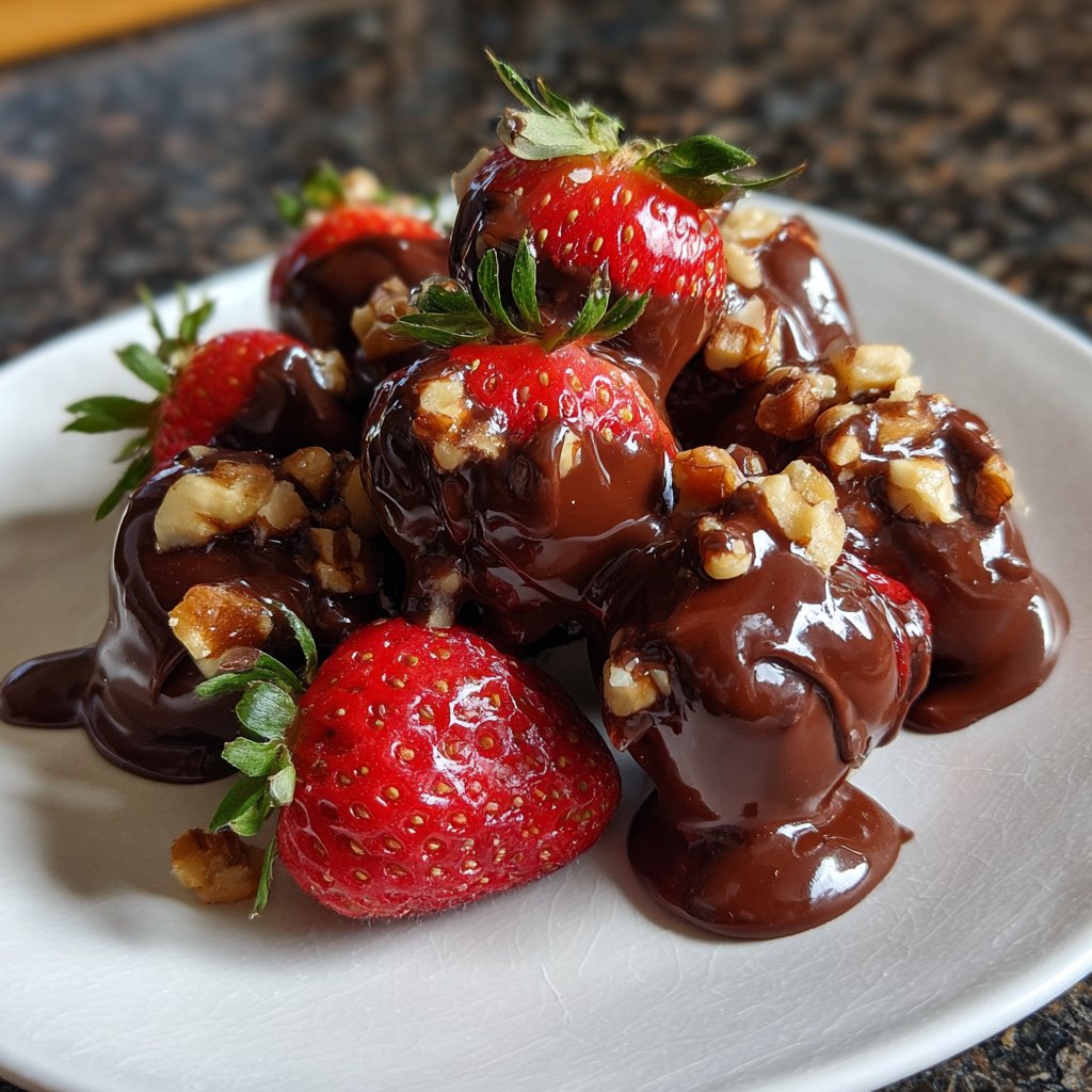 Schokoladenerdbeeren mit Nüssen