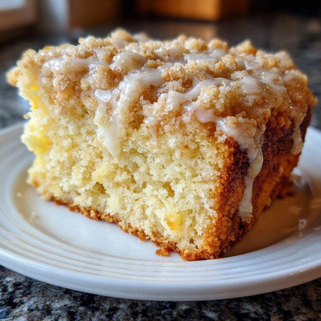 Kuchen mit Streuseln und Vanille