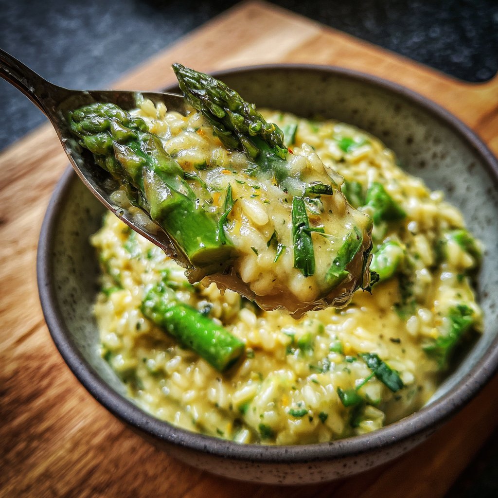 Risotto mit grünem Spargel