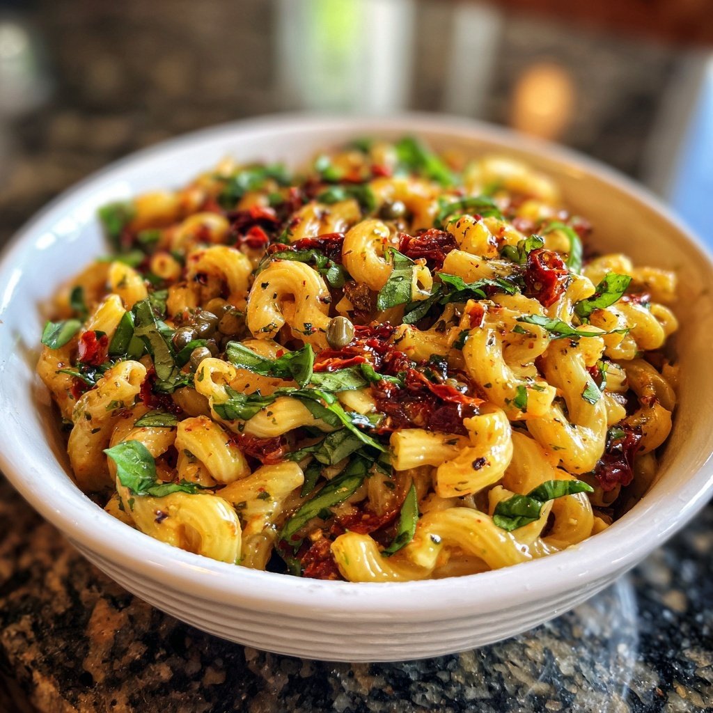Mediterraner Nudelsalat Mit Kapern Beeren